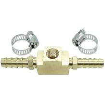 1 Piece Fuel Line Fuel Pressure Tee Adapter Brass T-Fitting 5/16" Hose Barb to 1/8"NPT Female For Fuel Pressure Gauge Or Sensor