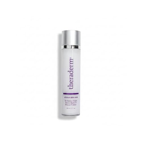 Theraderm Brilliance Night Boost Retinol Repair Cream Retinol Night Cream with Peptides, Lactic Acid & Hyaluronic Acid for Smoother, Firmer-Looking Skin, 1.7 oz