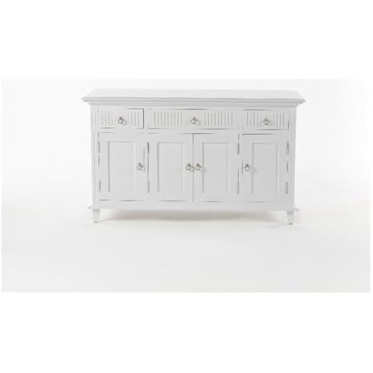 NovaSolo Buffet with 4 Doors 3 Drawers Skansen Solid Wood in White