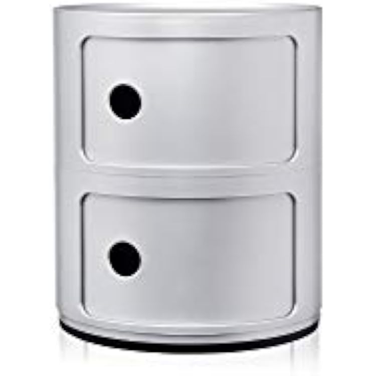 Kartell 4966SI Componibili Drawers by Anna Castelli Ferrieri, Pack of 1, Opaque Silver
