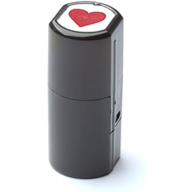 Self-Inking Stamps for Teachers, Teacher Stamper for Classroom and School, Greeting Cards and Scrapbooks Emoji Stamp Heart, Red