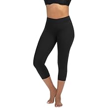 Dolfin Women's Solid Aqua Swim Capri Leggings Black