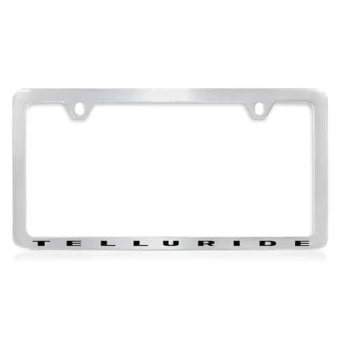 Kia Telluride License Plate Frame Chrome Plated Metal Thin Rim 2-Hole