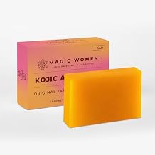 Kojic Acid Soap Dark Spot Remover 1 Bar (3.5 oz) with Vitamin C, Retinol, Turmeric, Natural Skin Brightening
