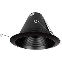NICOR Lighting 6 inch Black Wet Location Rated Cone Baffle Trim, Fits 6 inch Housings (17550ABKWL)
