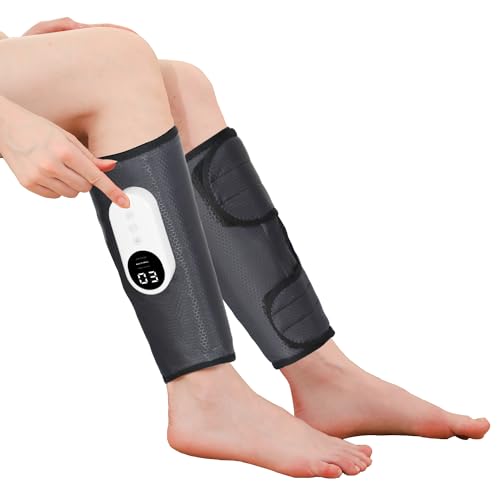 LINGTENG Leg Massager for Circulation and Pain Relief, Calf Air Compression Massager with Heat, Leg Massager with 3 Intensities, 3 Modes, Easy to use, Muscle Relaxation, Gifts Pair