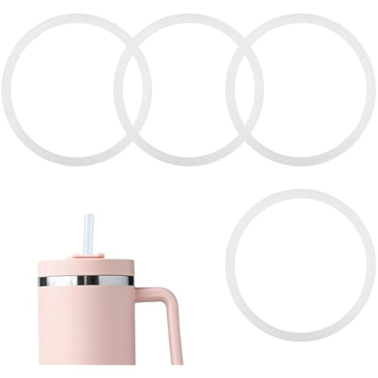 4pcs Lid Gaskets for Stanley 40oz Adventure Quencher H2.0 Flowstate Tumblers, BPA Free Silicone Lid Seals Leak-Proof