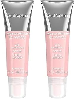 Neutrogena MoistureShine Lip Soother Gloss with SPF 20 Sun Protection, High Gloss Tinted Lip Moisturizer with Hydrating Glycerin and Soothing Cucumber for Dry Lips, Gleam 40, 35 oz (Pack of 2)