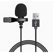 USB Microphone Lavalier Lapel Clip on Mic Omnidirectional PC Microphone for Laptop Computer Gaming Streaming Conferencing Interviews You Tube Skype Audio Video Recording Plug & Play, with Storage Bag