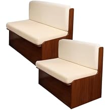KRFOONN RV Dinette Cushion Covers - Stretch Camper Cushions Replacement Couch Cushion Slipcovers (Washable Loveseat Slipcovers for Travel Trailer Couch, 2 Backrest & 2 Bench Covers, Beige)
