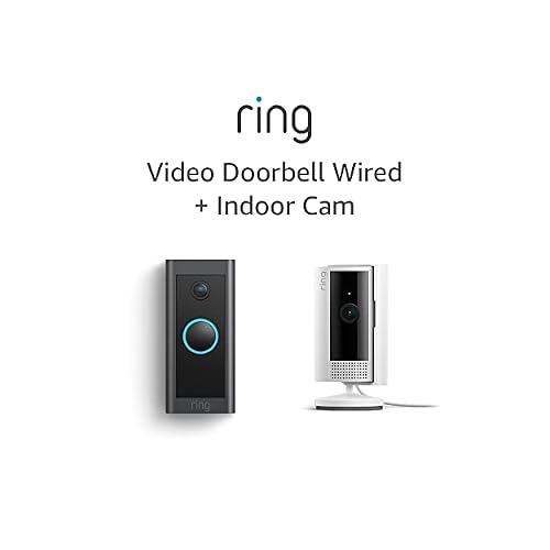 All-new Ring Indoor Cam, White with Ring Video Doorbell Wired