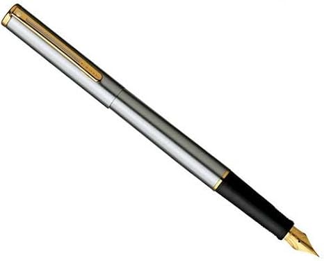 Sheaffer Agio Chrome Plate/Gold Tone Trim Fine Nib Fountain Pen 453-0F