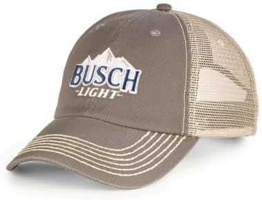 Busch Signature Stitched Logo Meshback Hat - Puddy Color Gray