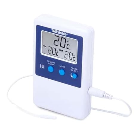Traceable Calibrated Digital Fridge Thermometer/Freezer Thermometer with Bullet Probe, 58 to 158 Fahrenheit, 1 Resolution, Accuracy of 1 Degree Celsius