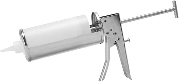 Stainless Steel Condiment Dispenser Gun, Ketchup Pump, Hamburger Sauce Gun with Squeeze Seasoning Bottle, for Indoor Outdoor BBQ, Commercial, Home, Kitchen, Restaurant