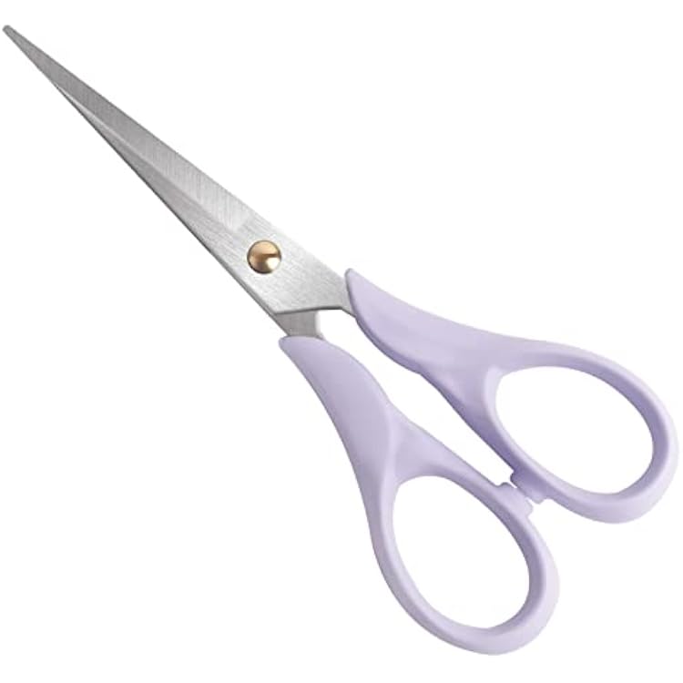 Aesthetic Purple Acrylic Scissors, 6.3 Craft Shears with Sharp Stainless Steel Blades for Home Office & School, Cute Stationery Tools for Bullet Journaling, Scrapbooking & Gift Wrapping