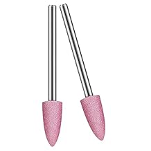 NACX 5mm Bullet Shape Abrasive Mounted Stone Grinding Wheel Head, Rotary Grinding Stone Bits, 1/8" Shank, 30Pcs(Pink)