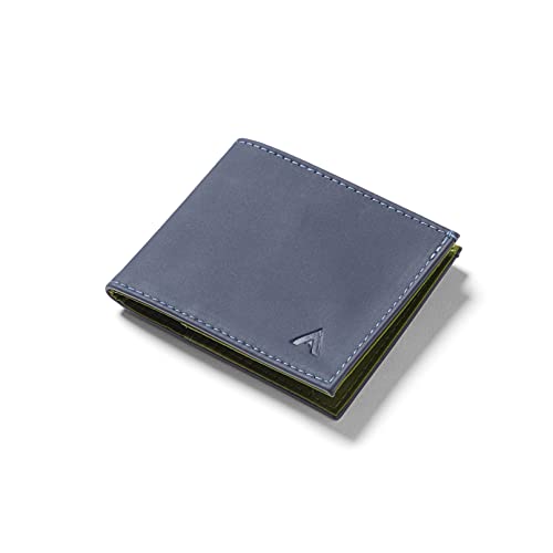 Allett Sport Wallet, Midnight Blue | Leather, RFID Blocking | Slim, Minimalist, Bifold Wallet, Thin, Front Pocket | Holds 2-10 Cards, Bills | Wallets for Men & Women