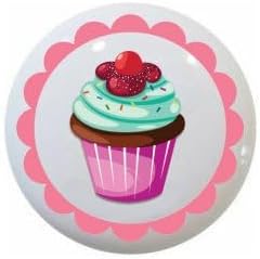 Cute Cupcakes by MCD on 1.5" DECORATIVE Glossy Ceramic Dresser Drawer PULLS Cabinet Cupboard KNOBS (04)