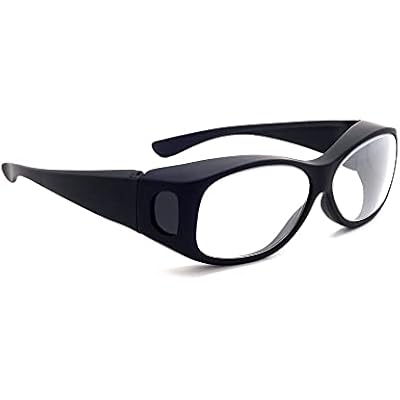 Schott SF-6 HT Radiation Safety Glasses - Fitovers In Large Plastic Black Safety Frame With Permanent Side Shields