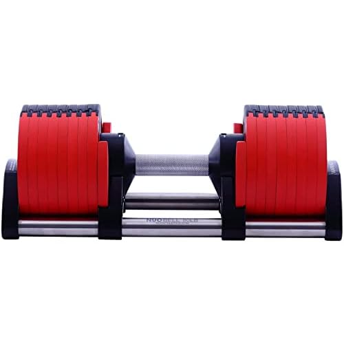 BODYTECH x NUOBELL Collaboration Product, Adjustable Dumbbell, Multiple levels of Weight change with one-hand Red 80 lbs