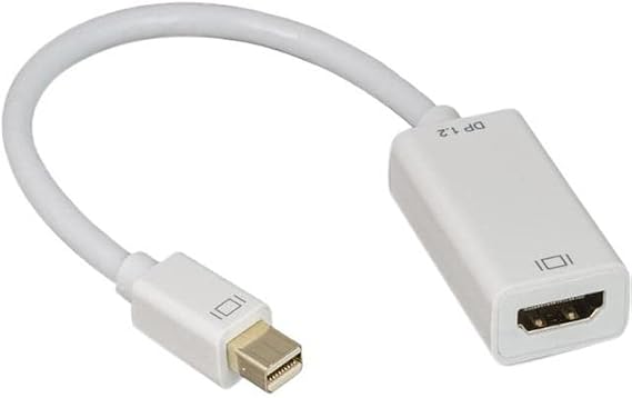Mini DisplayPort 1.2 to HDMI Passive Adapter 4K, White MiniDP to HDMI Converter Adapter, 30DP-MDP-HM-4K