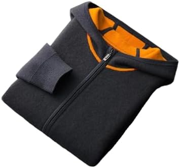 Men 100% Fleece Hooded Cardigan Trousers Suit Thick Knitwear Sweater Pants Smart Clothes