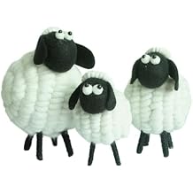 Christmas Decoration 3 Piece Set Cute Farm Lamb Sheep Decoration, Christmas Hanging Wool Plush, Felted Wool
