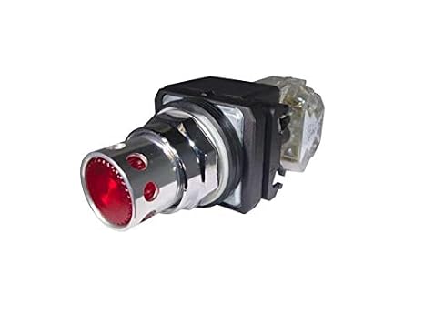 RADWELL 9001K3L38RH13-SUB 120V, 1NO/1NC, Guarded, LED, Push Button - 30MM Illuminated PUSHBUTTON, RED, Replacement of Schneider Electric 9001K3L38RH13