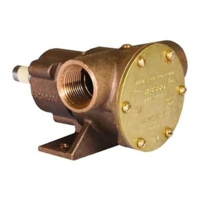 Jabsco 777-9001 Marine Pulley Driven Flexible Impeller Pedestal Mount Pump 62-GPM, Neoprene Impeller, Full Cam, Face Seal, 1 NPT Ports, Bronze