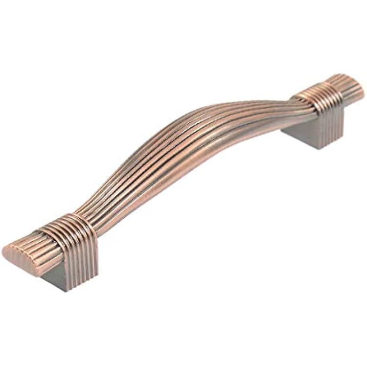 FIYA New Lon0167 Vintage Style Featured Copper Tone Striped reliable efficacy Furniture Cabinet Door Pull 12.5cmid:285 b3 1a 00b