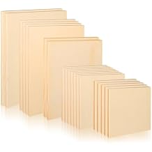 20 Pcs Wood Canvas Boards 11.8x7.9Inch/ 9x7.5Inch/ 7 x 7.5 inch/ 6x6Inch/ 4.7x4.7Inch Unfinished Wood Canvas Panels Kit Wooden Panel Boards Wooden Paint Pouring Panels for Painting Pouring Art Crafts