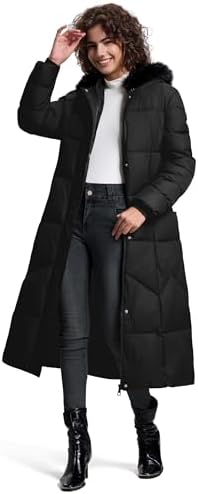 Fengbay Long Puffer Coat Women Down Jacket Parkas Waterproof Warm Long Winter Coats for Women With Hood