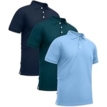 ZITY 3 Pack Mens Polo Shirts Short Sleeve Sports Moisture-Wicking Golf Shirt Business Causal Summer Tops