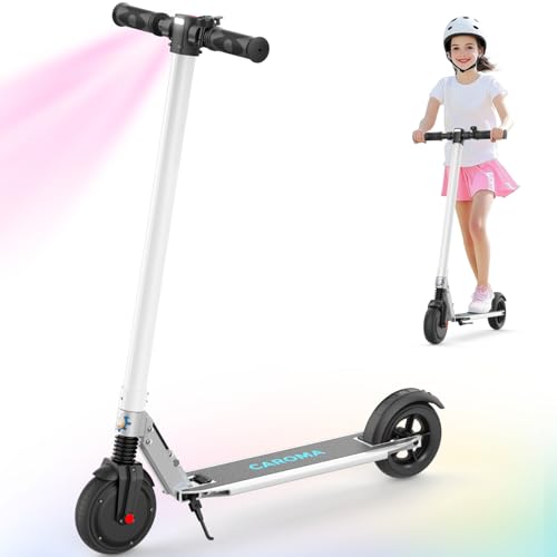 Caroma Electric Scooter for Kids Ages 6-14, 250W Motor & 15 Mph, 85 Mins Ride Time, Adjustable Height & Speed, LED Display, Kids Electric Scooter, Best Gifts for Boys & Girls