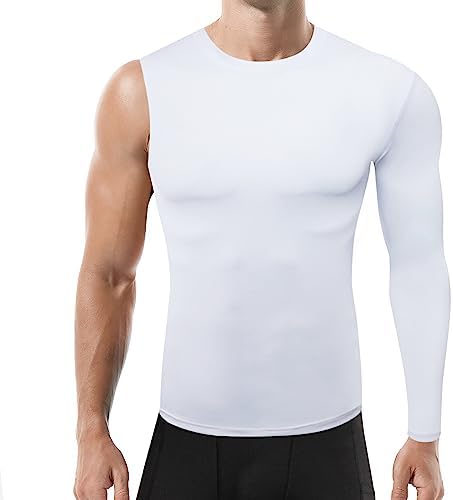 Mens One Arm Sleeve Compression Shirt 12 Long Sleeve Base Layer Sports Workout Basketball Top
