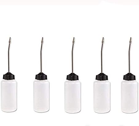 LNKA 5 Pack Plastic Sewing Machine Oiler/Oil Dispenser with Long Angled Spout 120 ML (Universal)