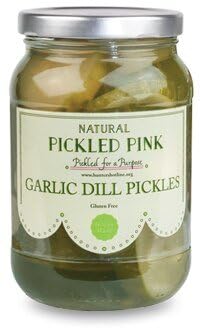 Pickled Pink Foods, Pickles Dill Garlic, 16 Fl Oz
