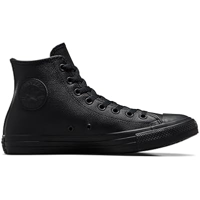 Converse Chuck Taylor All Star Leather Hi Black Mono Leather Men's 10, Women's 12 Medium