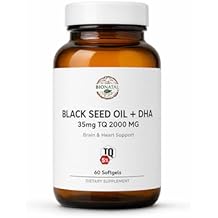 BioNatal Premium Black Seed Oil + DHA Softgels 5% Thymoquinone (TQ) Algal Oil Omega-3 & Organic Flaxseed Oil 2000mg Total Complex Supports Immunity, Brain, and Joint Health 60 Softgels