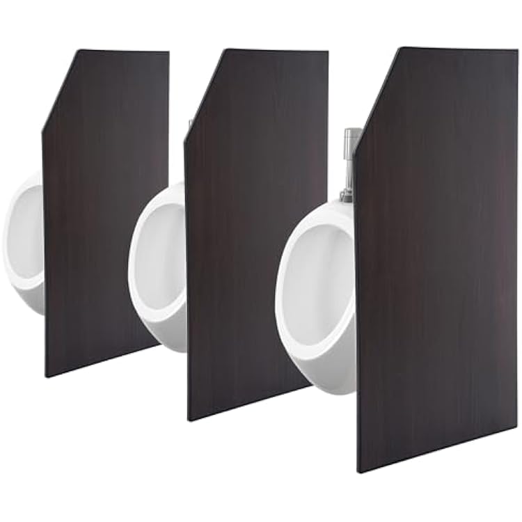 lukar Urinal Partition,Wall-mounted Urinal Screen Toilet Partition,Mens Urinal Privacy Screen Divider Partition for SchoolsKindergartensShopping MallsPublic Places,Brown,3 PCS, KM0020