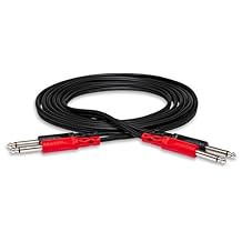 Hosa CPP-202 Dual 1/4 Inch TS to Dual 1/4 Inch TS Stereo Interconnect Cable, 6.6 Feet
