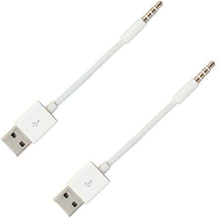 SANOXY 2X Pack Apple iPod Shuffle 3rd / 4th / 5th Generation USB Charger and SYNC Data Cable