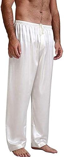 Mens Satin Pajama Pants, Sleepwear Long Pajama Bottoms with Drawstring Loungwear Pjs Pants