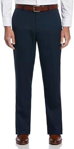 Perry Ellis Portfolio Modern Fit Twill Mens Dress Pants, Flat Front, Stretch Fabric, Soft and Durable, Straight Leg