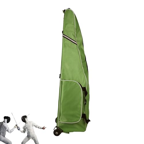Fencing Bag with Wheels, Pull Rod Sword Bag for Foil, Epee, Saber and Mask, Waterproof Oxford Cloth, Portable Sword Pouch