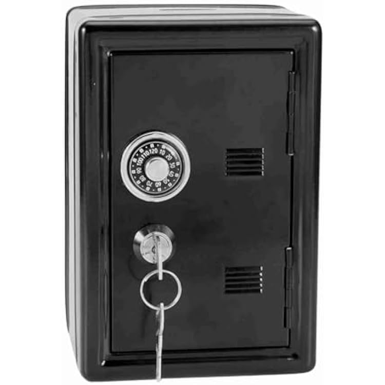 AUNMAS Lock Box, Password Key Security Storage, Mini Safe for Money Jewelry Valuables Home Office Cash Protection