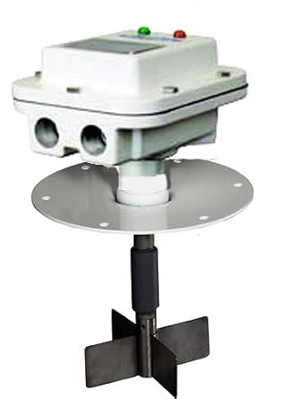 Roto-Bin-Dicator PRO in a NEMA 4X Polyester Coated Aluminum Housing; 1-1/4 NPT Mounting, H-36 Coupling, H370 1-12/" X 5" SS Paddle and H19 Top of Bin Powder Coated Steel Mounting Plate.