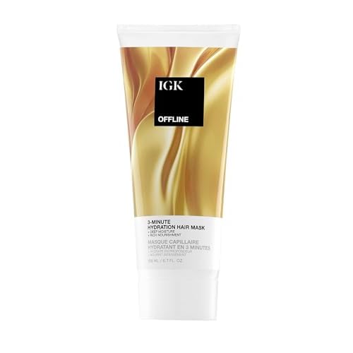 IGK OFFLINE 3-Minute Hydration Hair Mask Deep Conditioning Treatment for Dry & Damaged Hair Vegan & Cruelty-Free