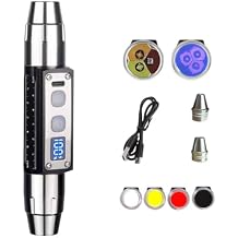 Ultra Bright Jade Recognition Flashlight, Outdoor Gemstone Mineral Detection Light with Charge Display, Enhanced 365nm UV Black Mirror Black Light Pen, White Lights, Yellow Lights, red lamp.